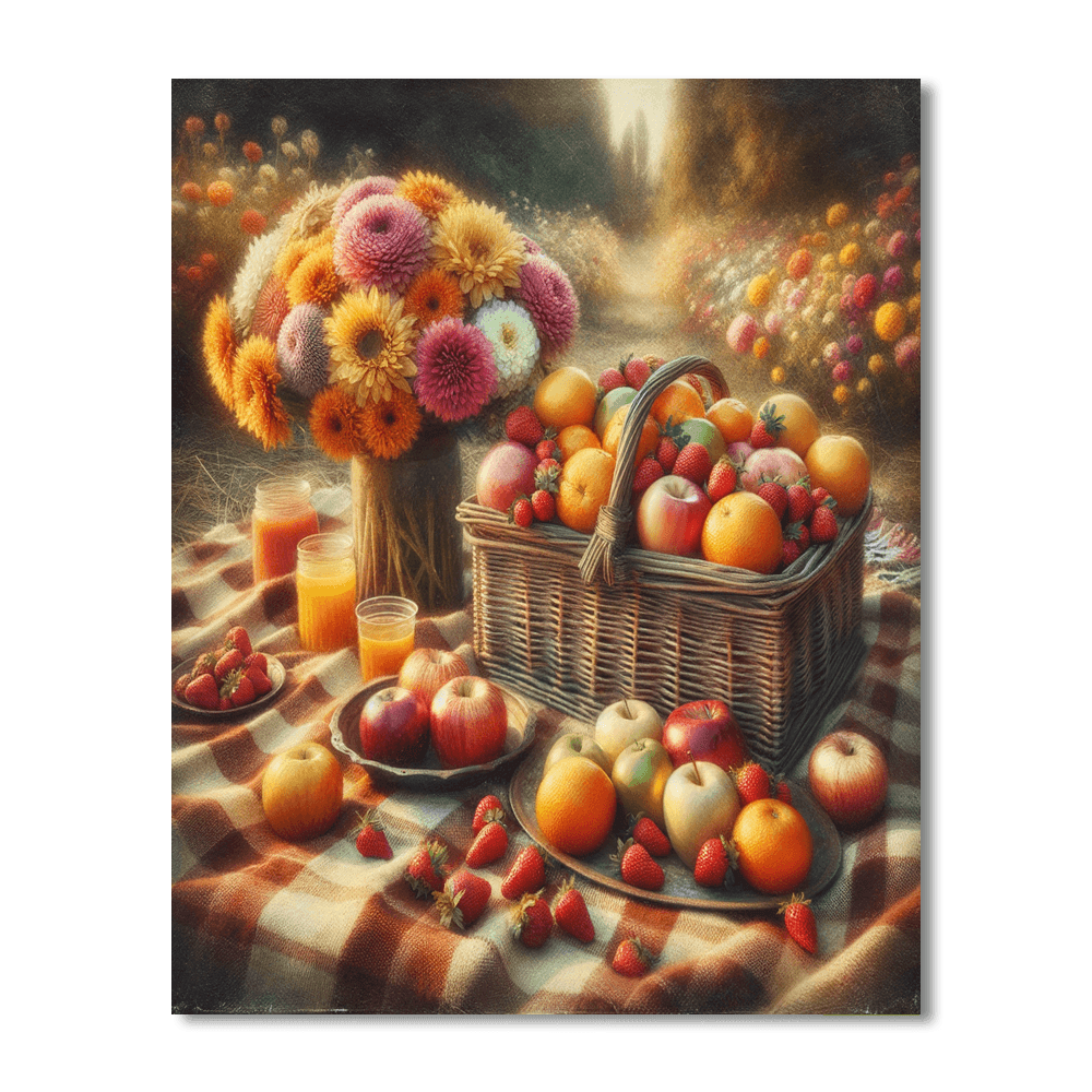 Vintage Garden Picnic DIY Paint By Numbers