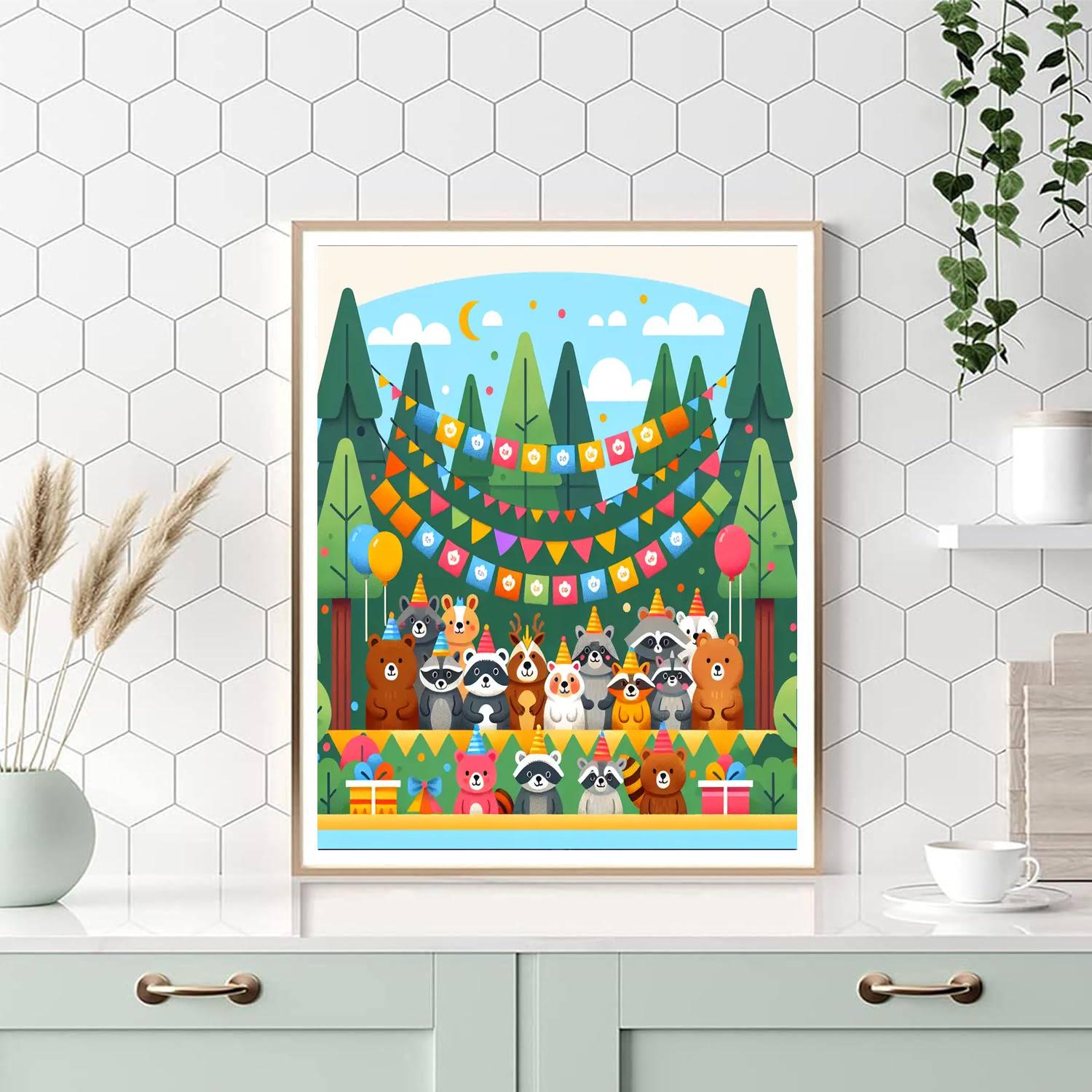 Friendly Forest Fiesta Paint By Numbers Art