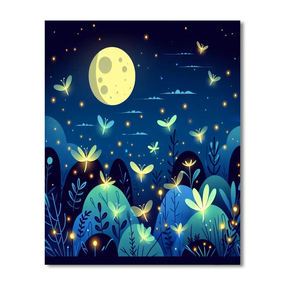 Fluttering Fireflies Paint By Numbers Art