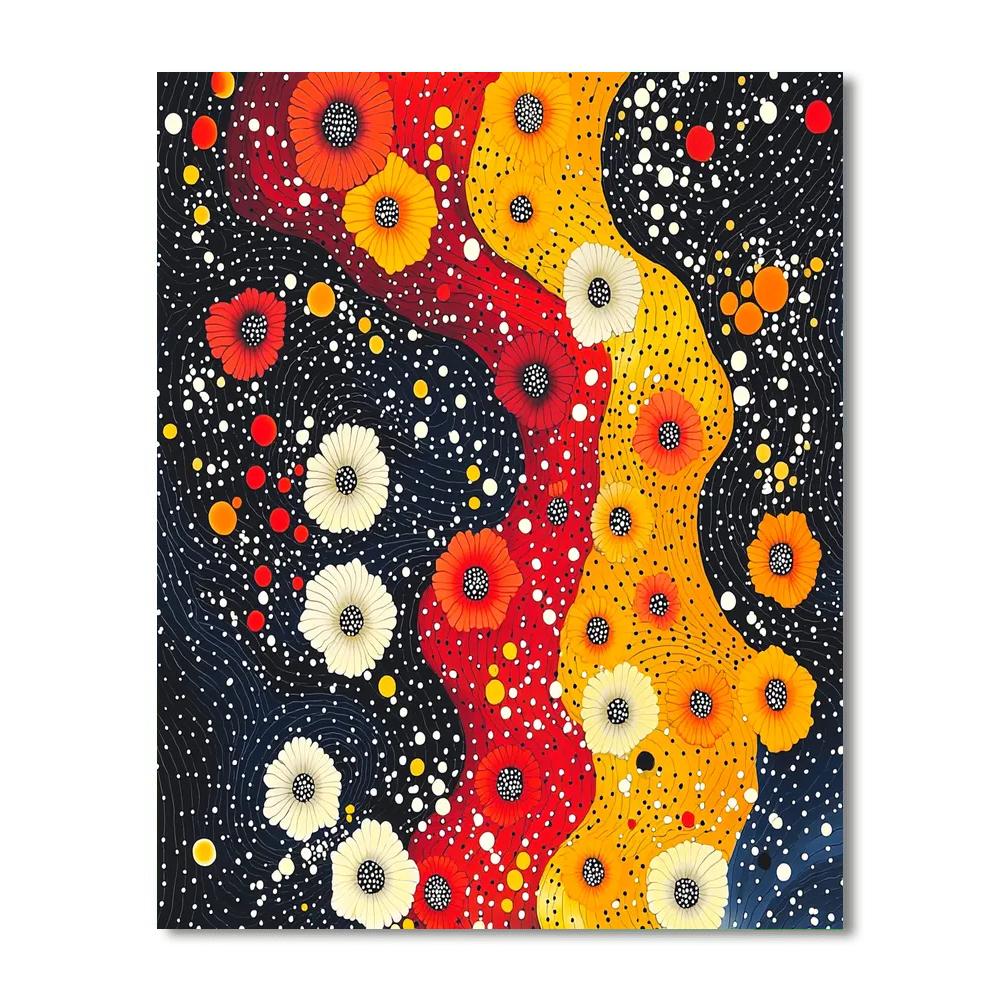 Yayoi Kusama Inspired Infinity Blossom Vision  DIY Paint By Numbers