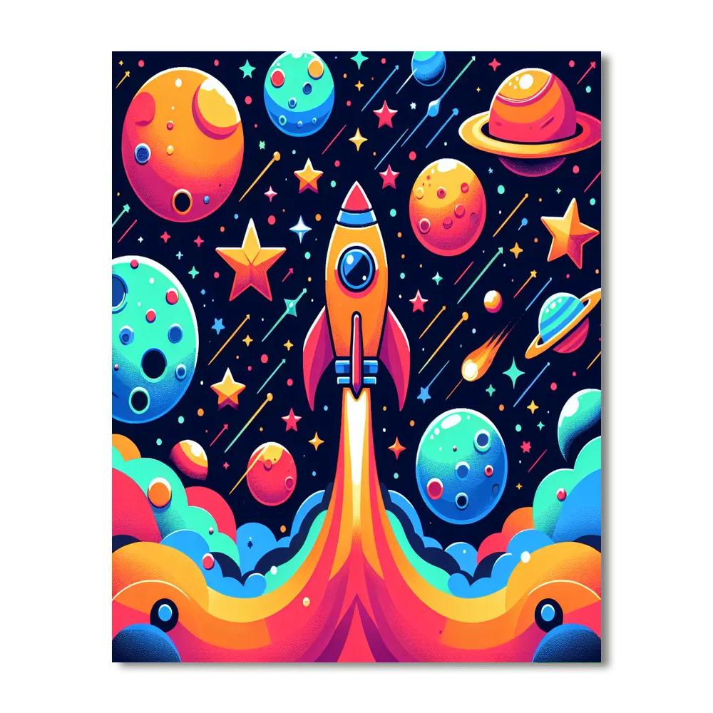 Rambunctious Rocket Rides Numbered Painting Kits