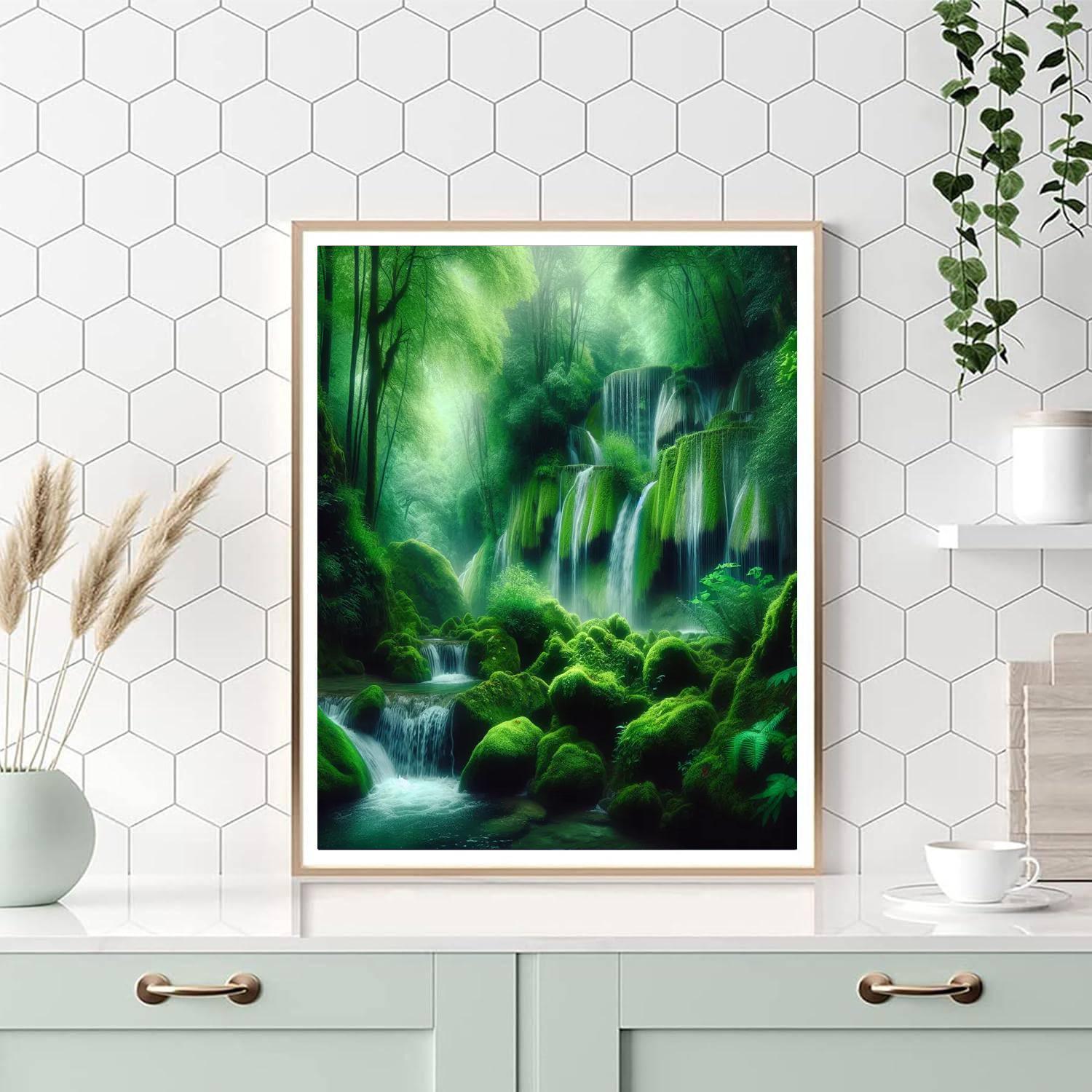Mystic Forest Waterfall Paint By Numbers Art