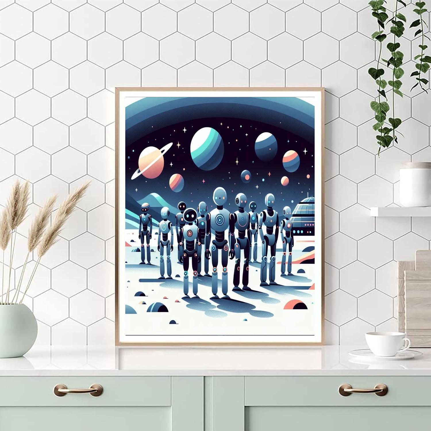 Robot Space Explorers Paint By Number