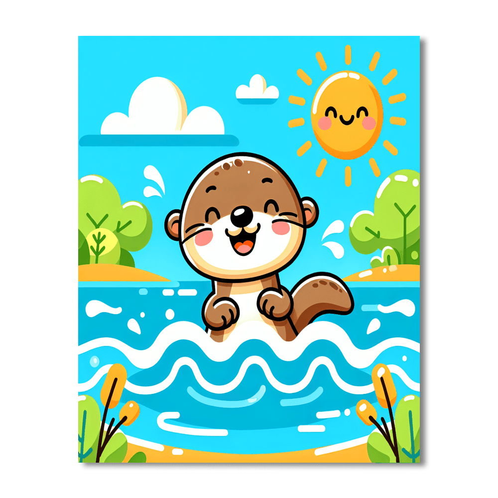 Gentle River Otter Paint By Number