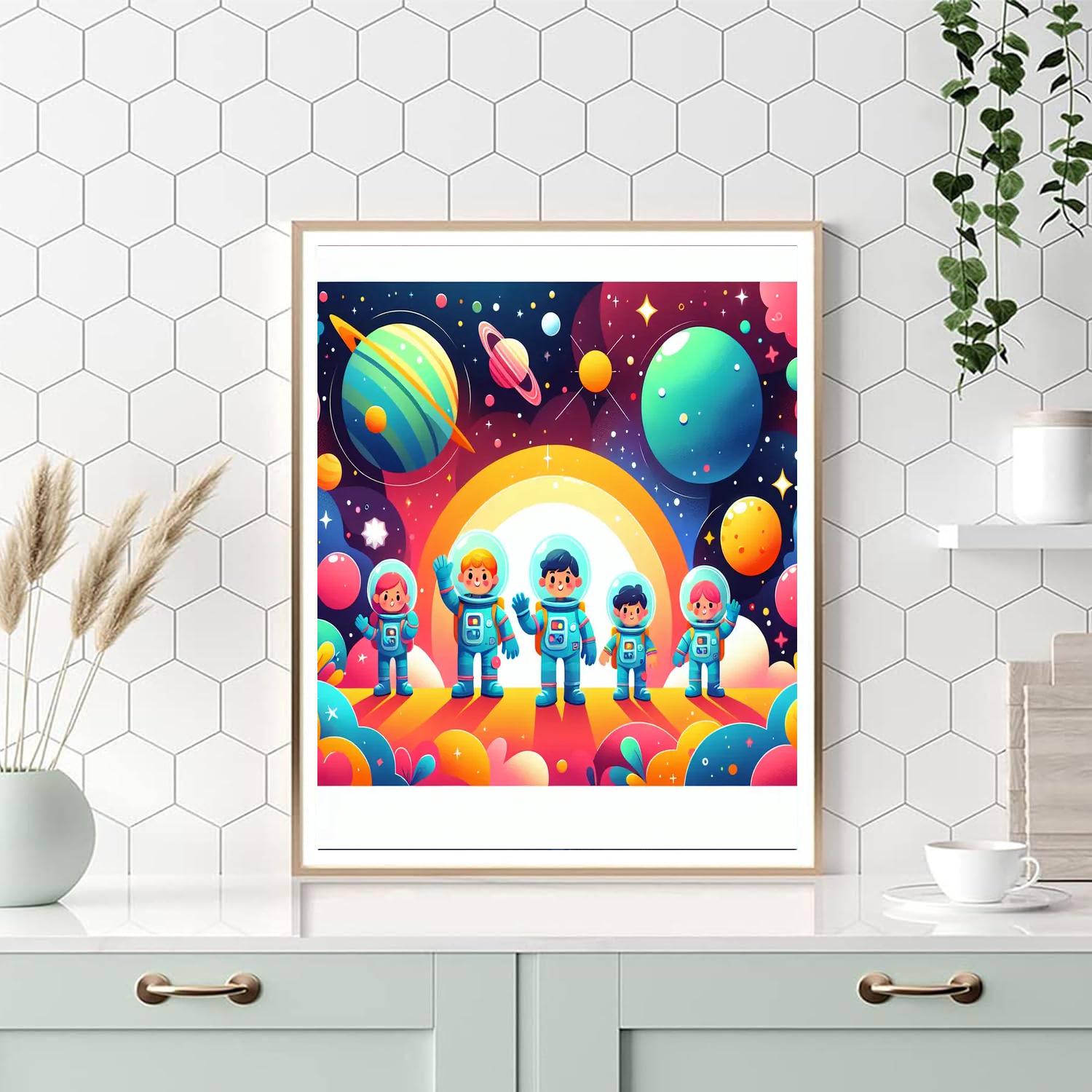 Funky Space Expedition Paint By Numbers Art