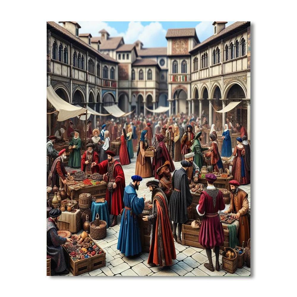 Renaissance Market Square Numbered Painting Kits