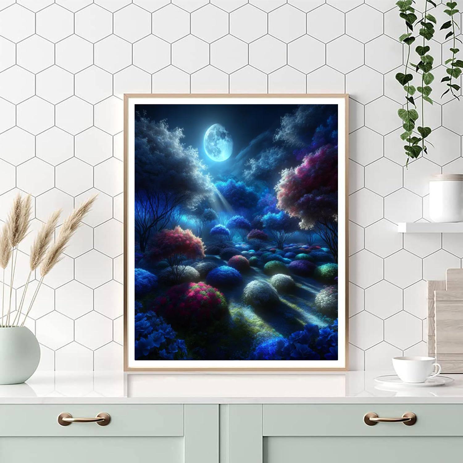 Midnight Garden Bloom Painting Number Kit