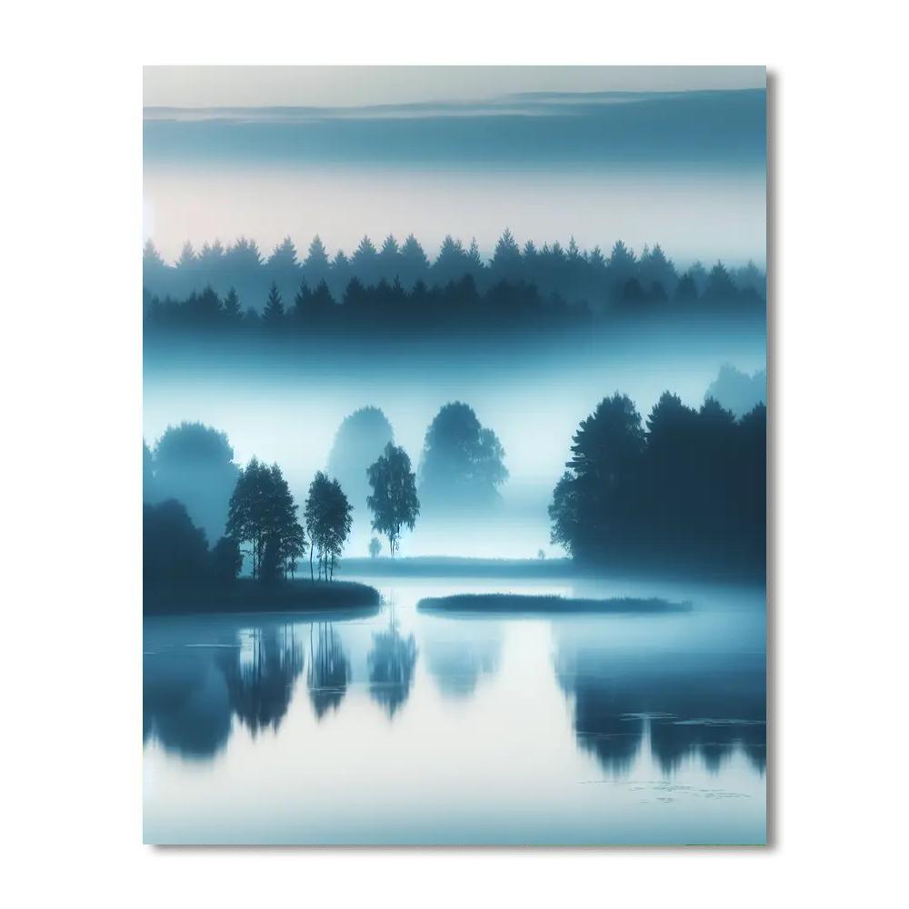 Misty River Morning Painting By Numbers Kit