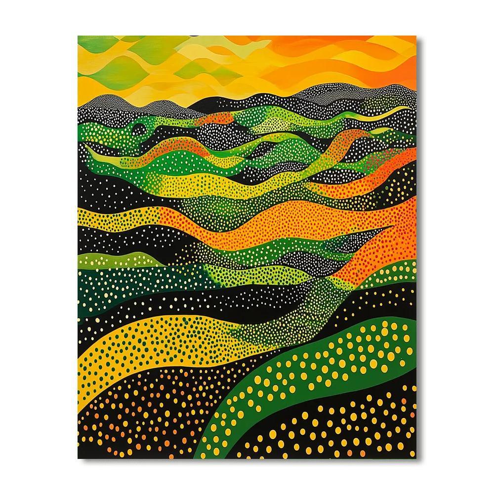 Yayoi Kusama Inspired Rhythmic Fields  Paint By Number