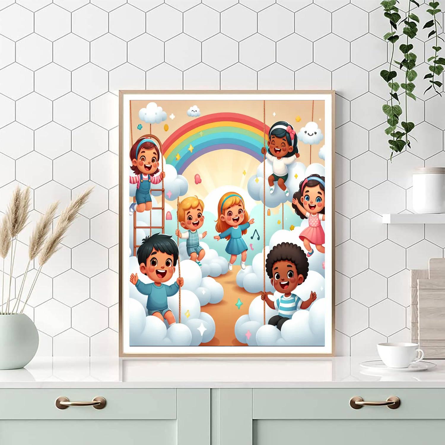 Puffy Cloud Playground Paint By Number