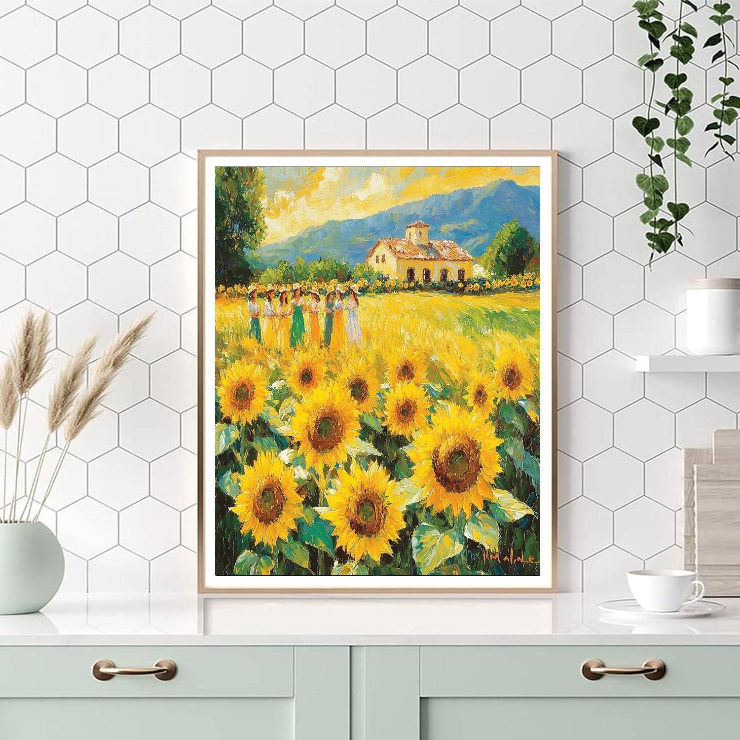 Sunflower Fields With Mom Paint By Color