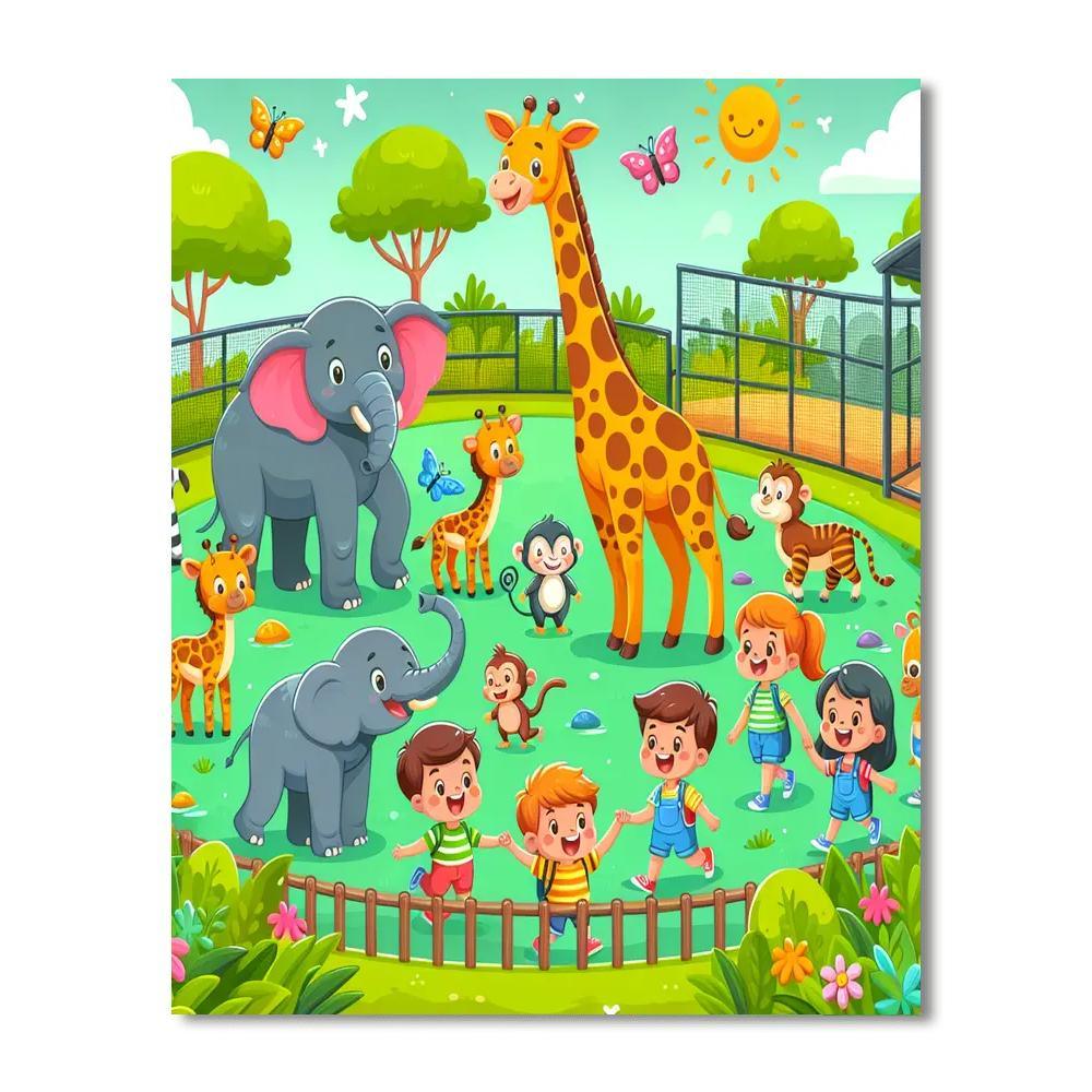 Fun Day At The Zoo Paint By Numbers