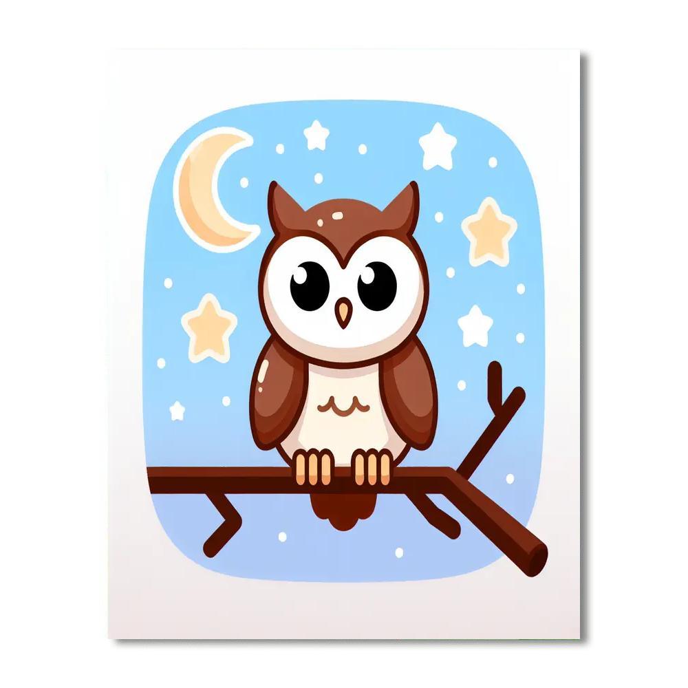 Curious Owl's Night Out Paint By Number