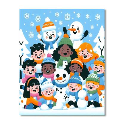 Giggling Winter Wonderland Numbered Painting Kits