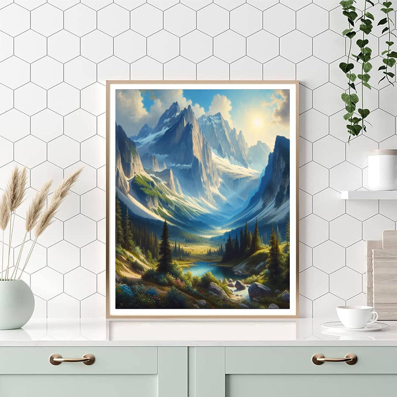 Breathtaking Alpine Landscape Numbered Painting Kits