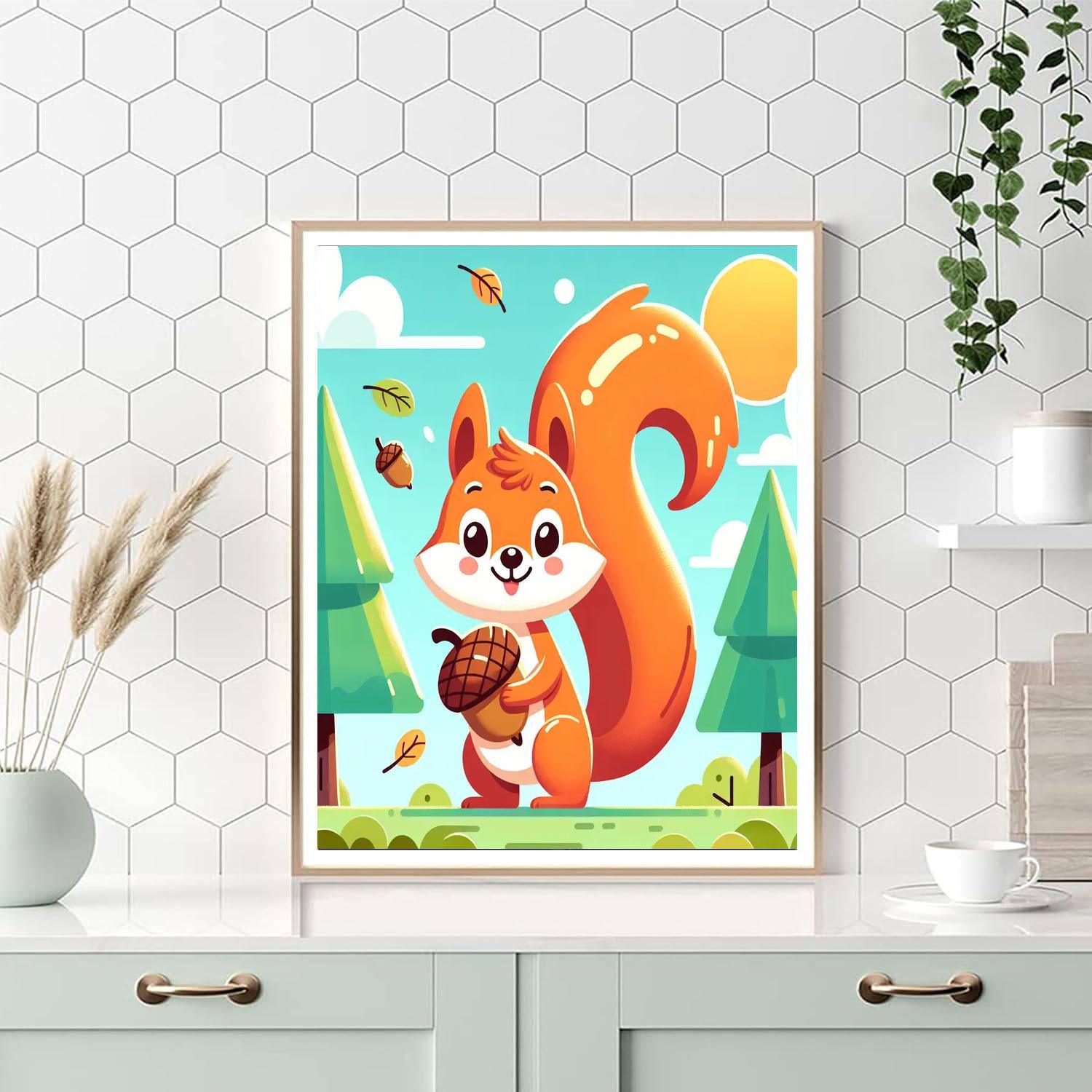 Cheeky Squirrel Number Painting