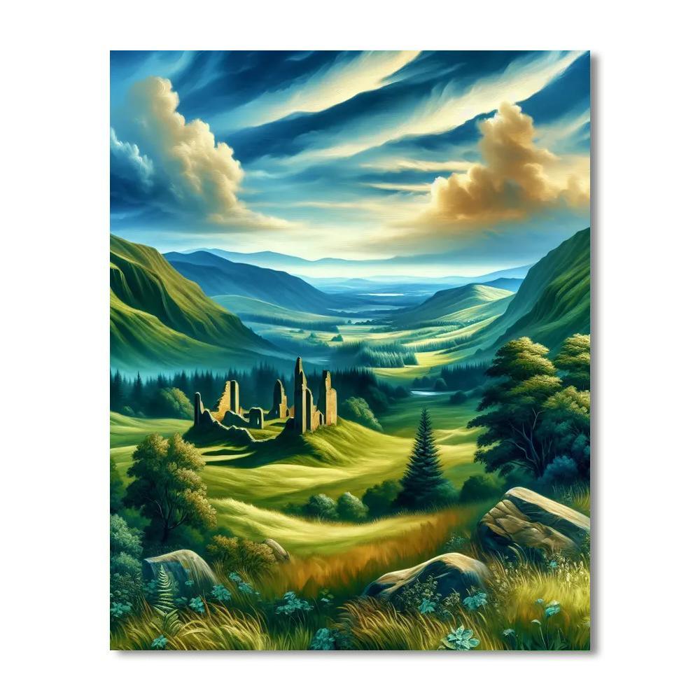 Celtic Fantasy Landscape Paint By Numbers Art