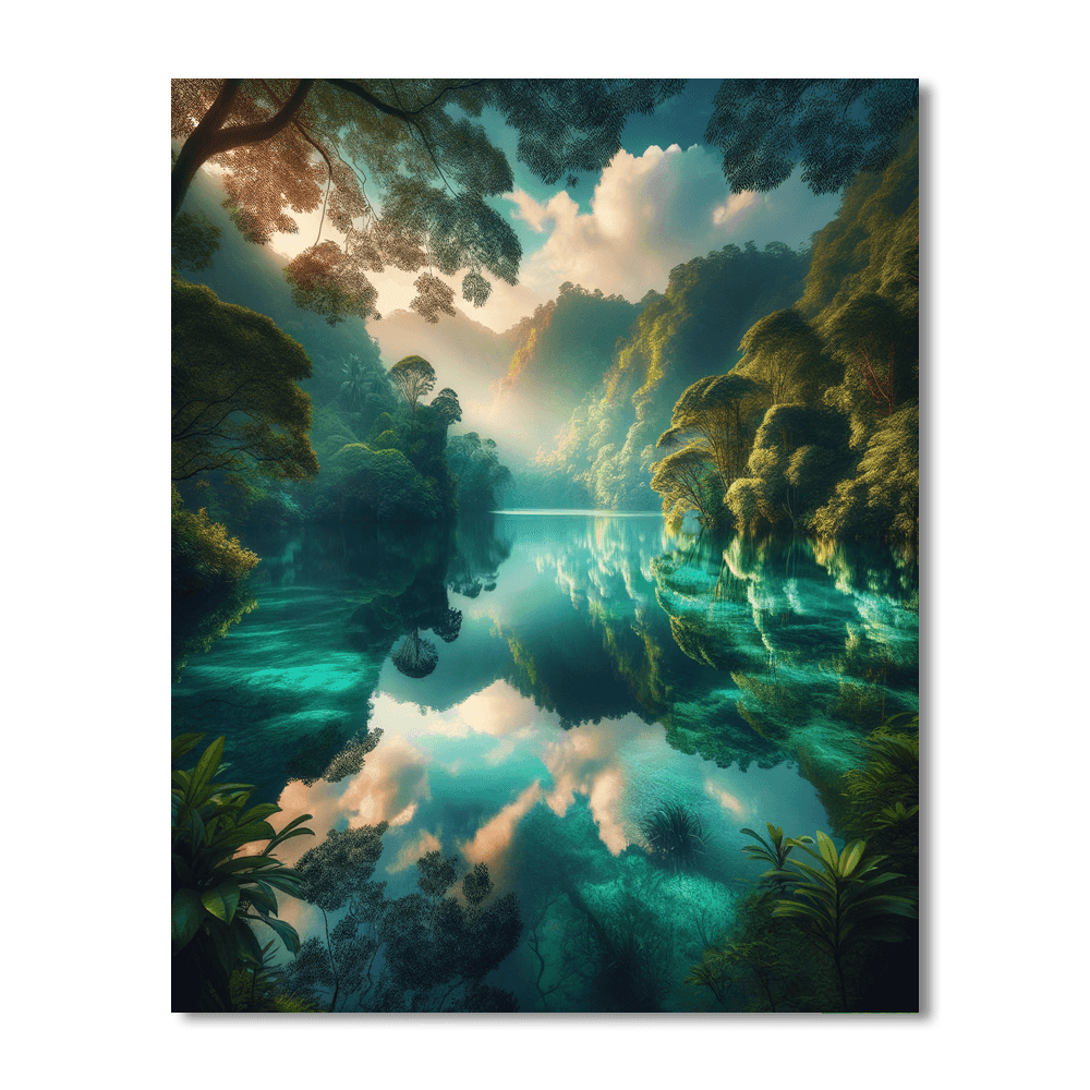 Reflective Lake Serenity Painting By Numbers Kit