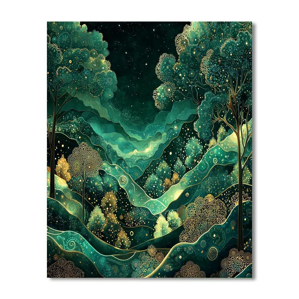 Gustav Klimt Inspired Mystical Fractal Landscapes  DIY Paint By Numbers