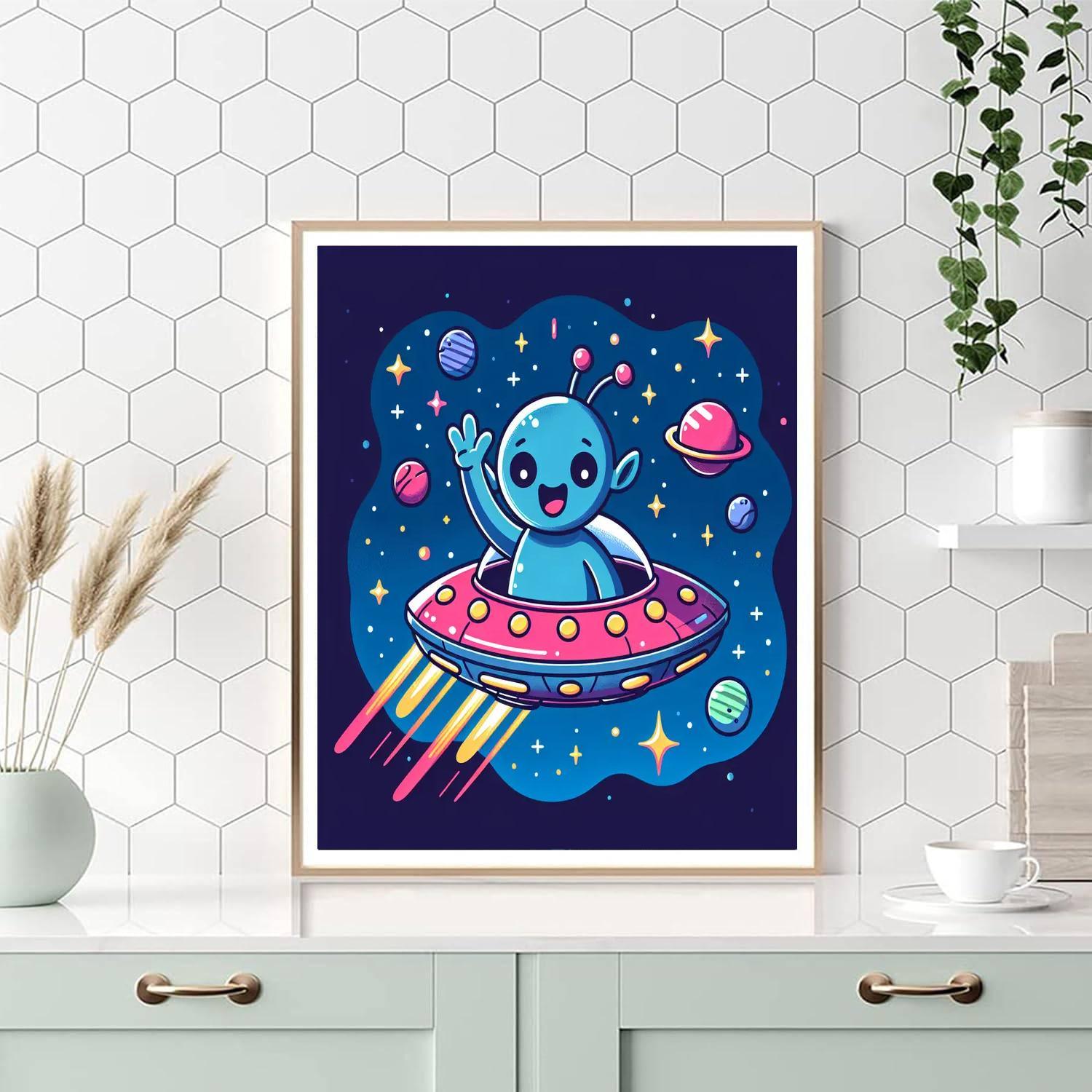 Joyful Space Alien Paint By Numbers Kits