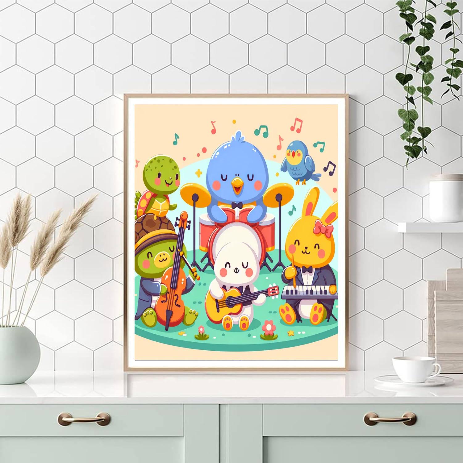 Quirky Animal Concert Painting Number Kit