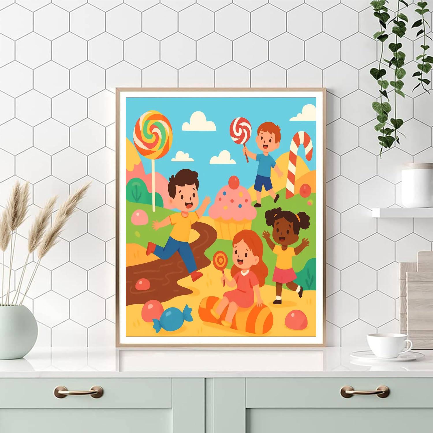 Frolicking In Candy Land DIY Paint By Numbers
