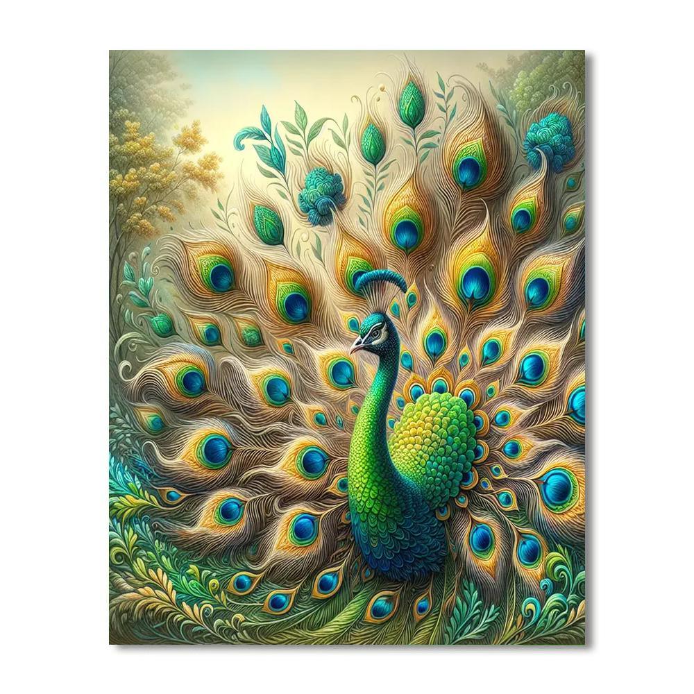 Peacock Splendor Paint By Numbers Art