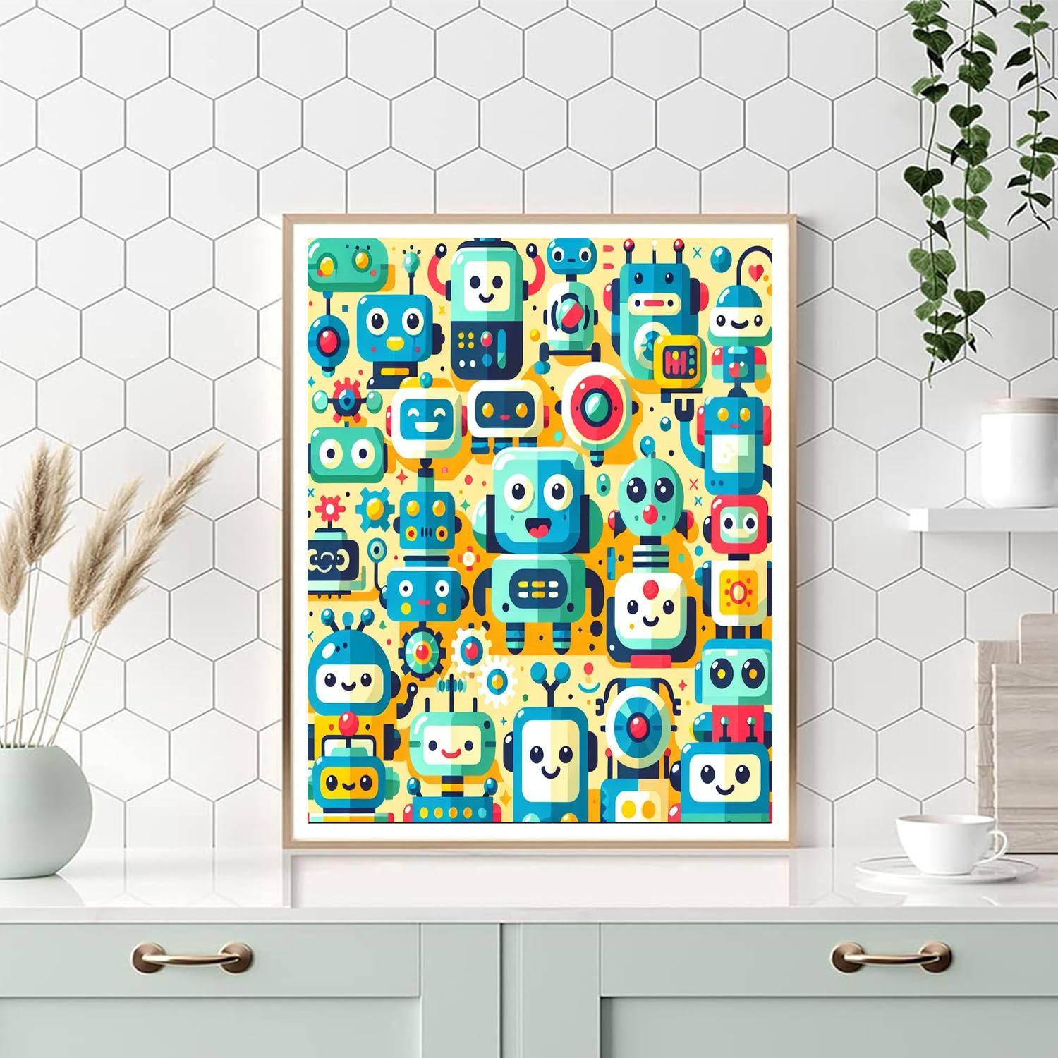 Adventurous Robot Team Paint By Color
