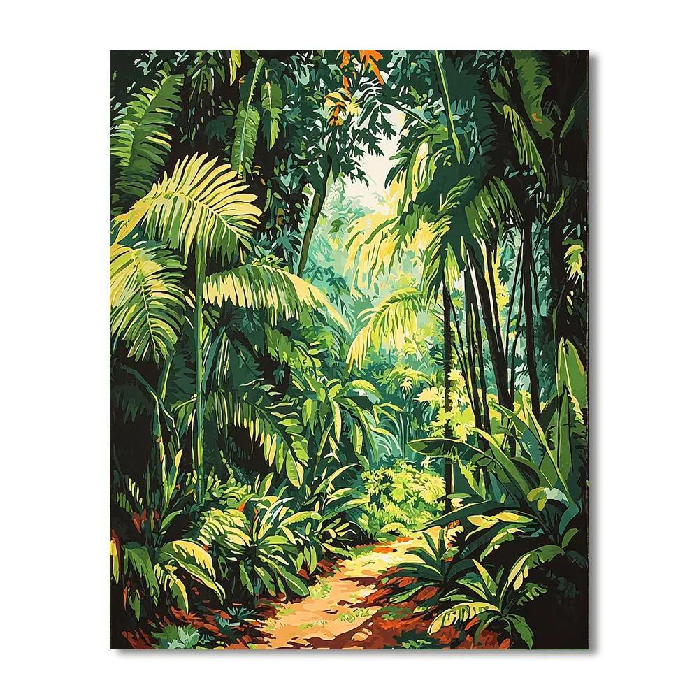 Henri Rousseau Inspired Emerald Canopy  Painting By Numbers Kit
