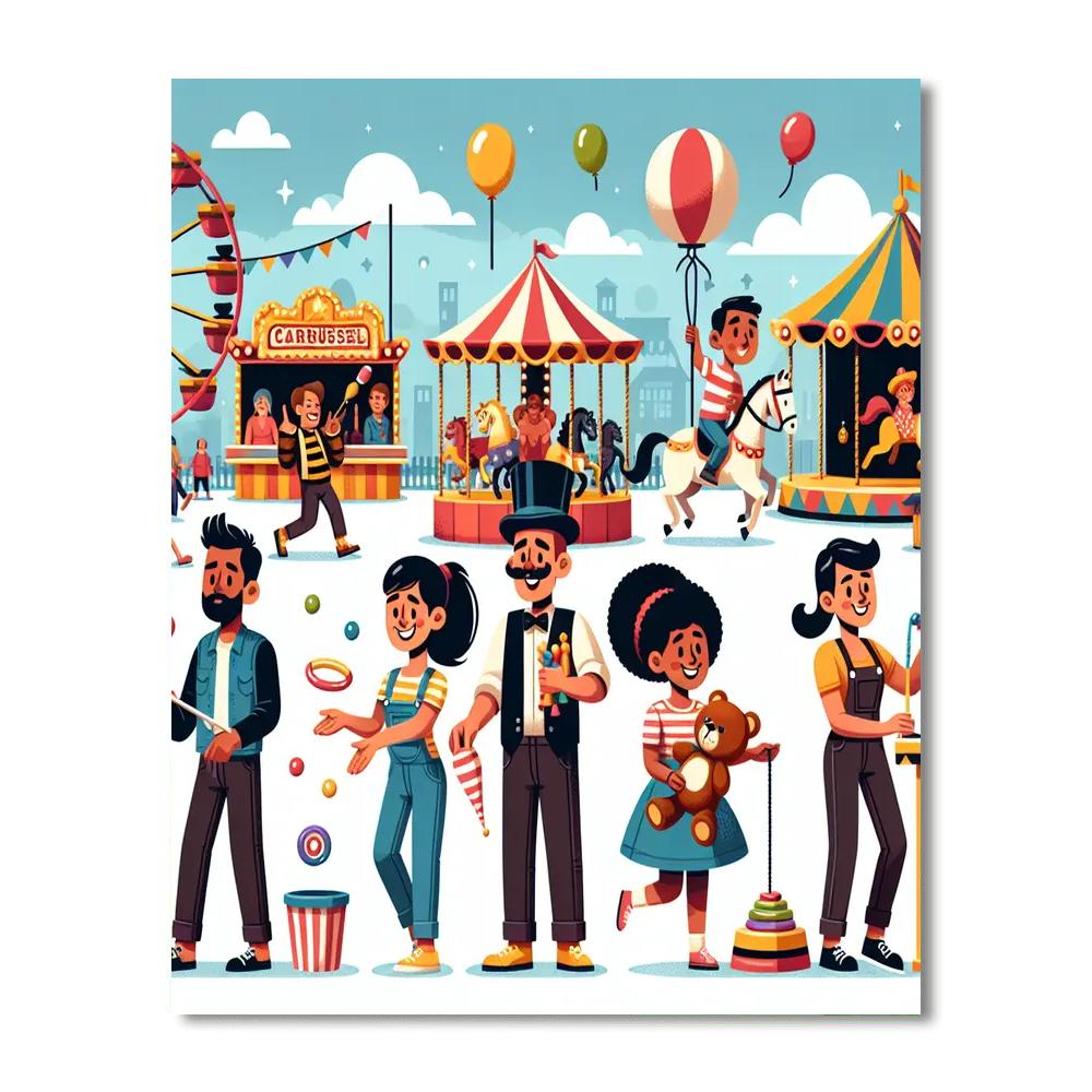 Colorful Carnival Capers Numbered Painting Kits