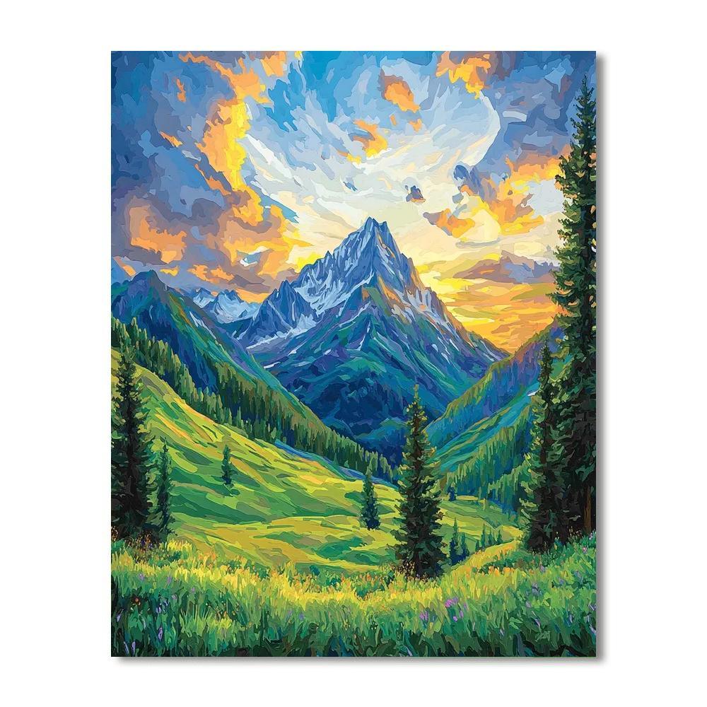 Paul Cézanne Inspired Mountain Symphony  Painting By Numbers Kit