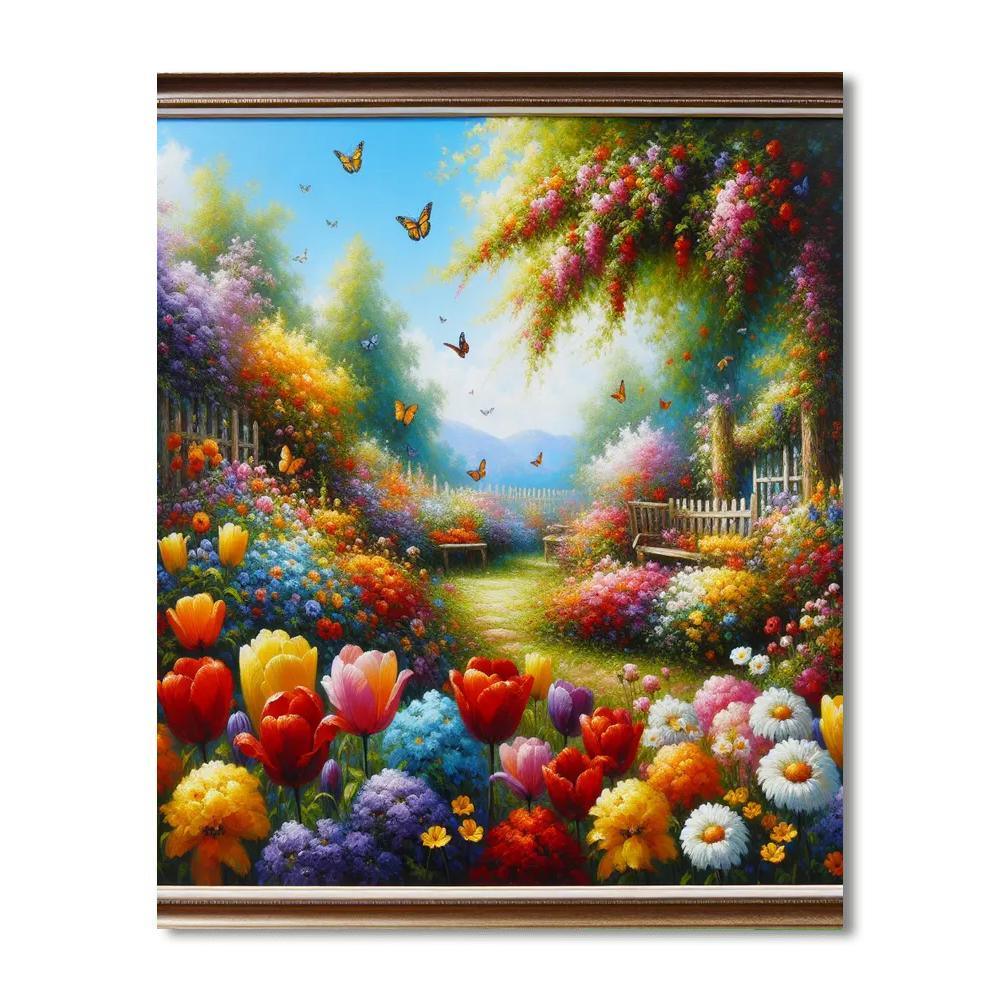 Joyful Day In The Garden Painting Number Kit