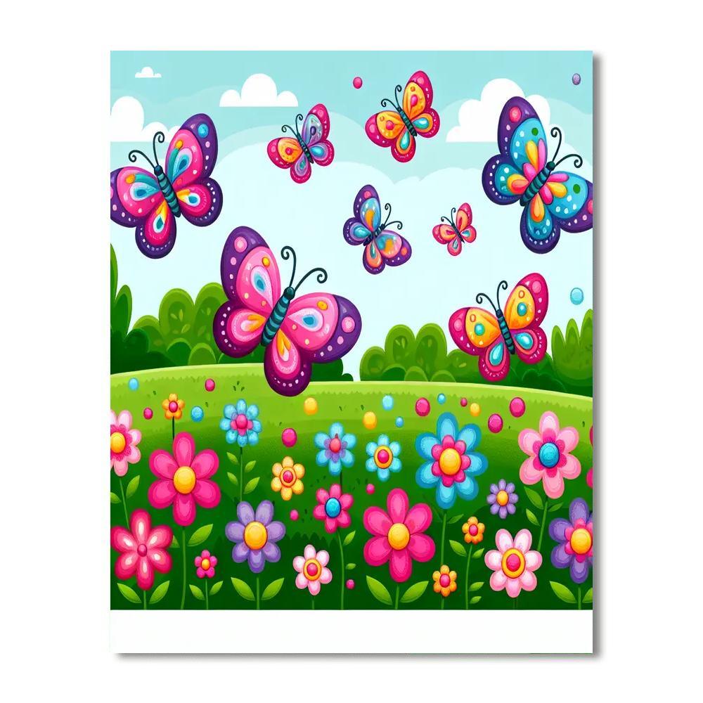 Rainbow Butterfly Flutter Paint By Color