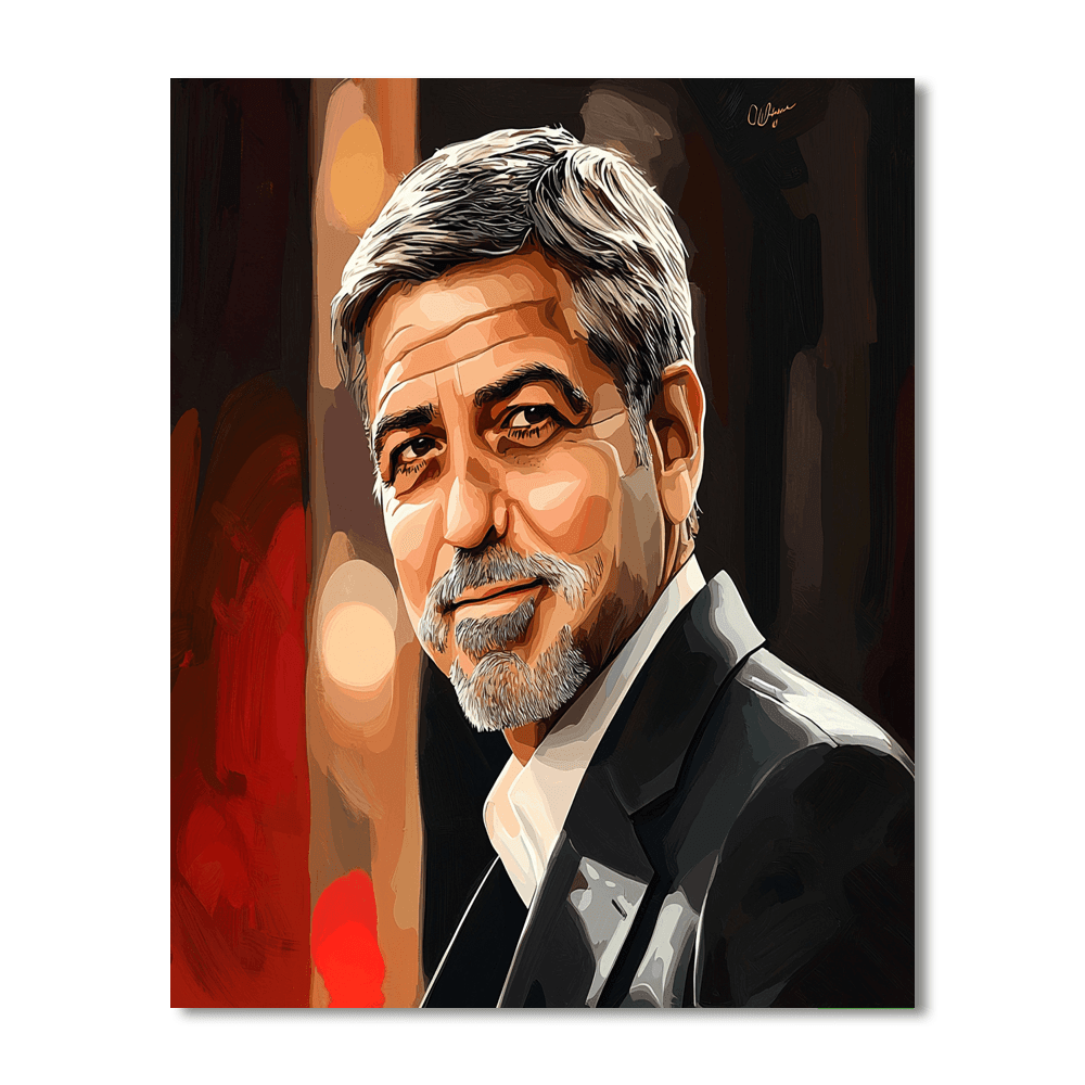 George Clooney: The Classic Charm Of Hollywood's Silver Fox Paint By Numbers