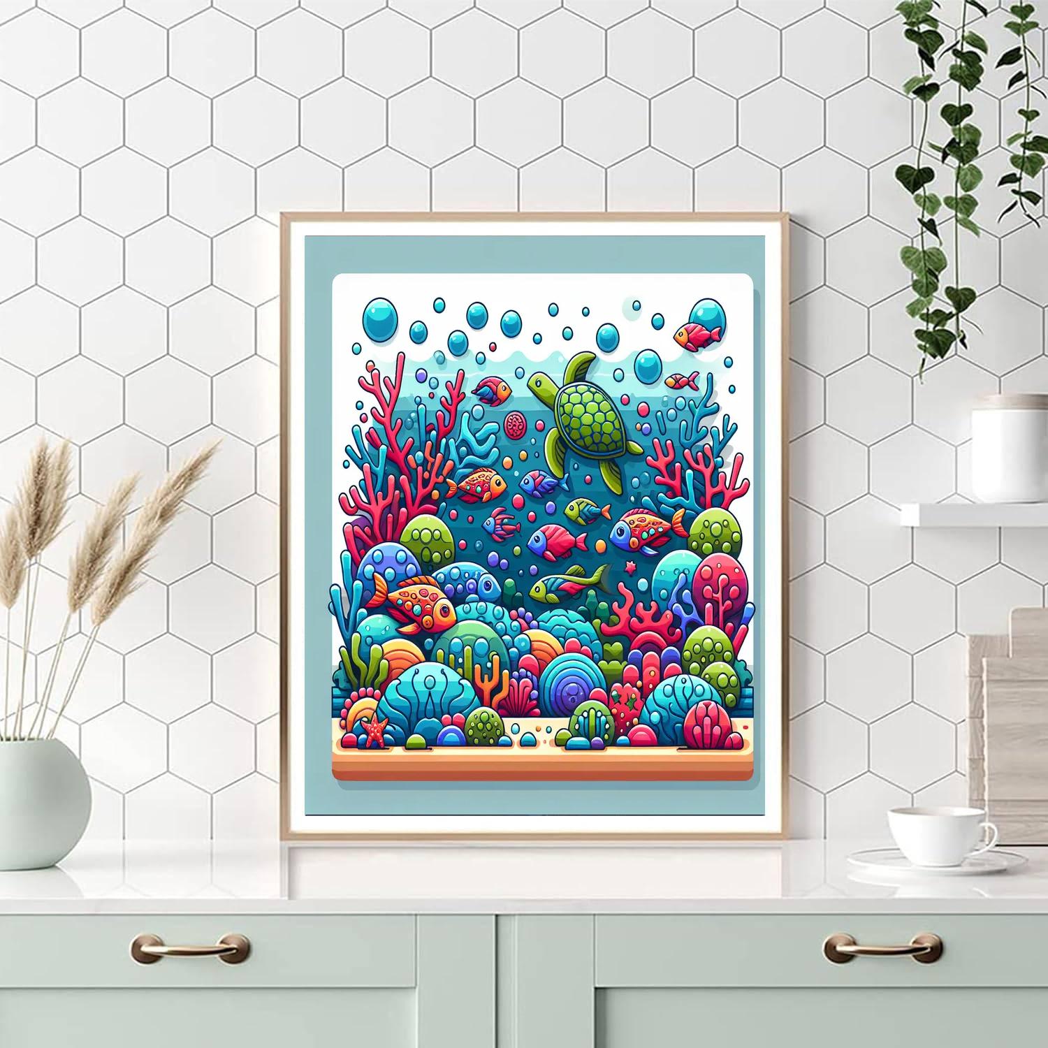 Beneath The Ocean Waves Painting By Numbers Kit