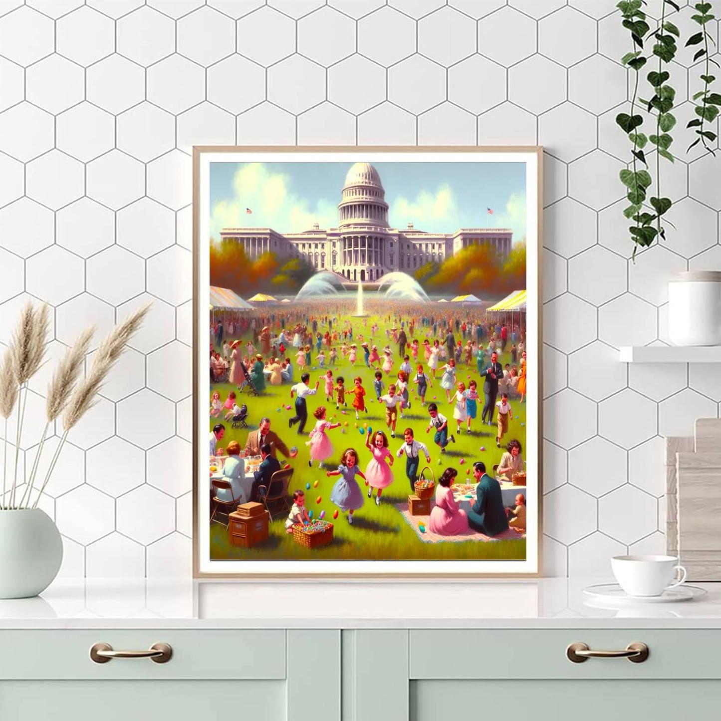 Easter Egg Roll - United States Number Painting