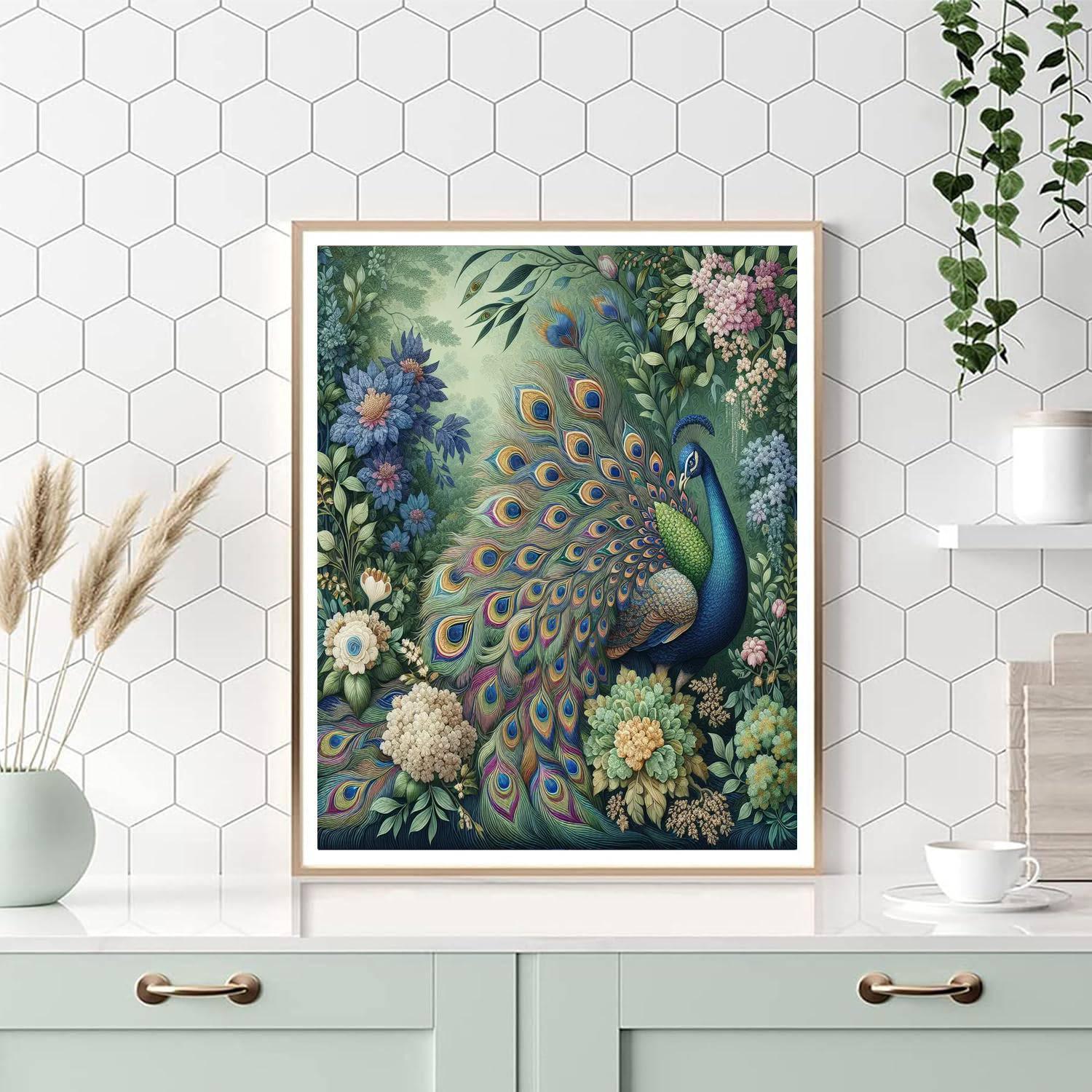 Elegant Peacock Dance Paint By Numbers Kits