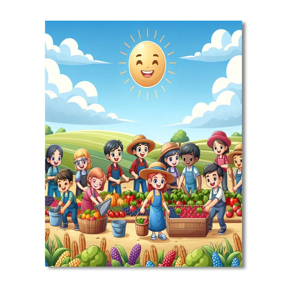 Hearty Harvest Helpers Painting Number Kit