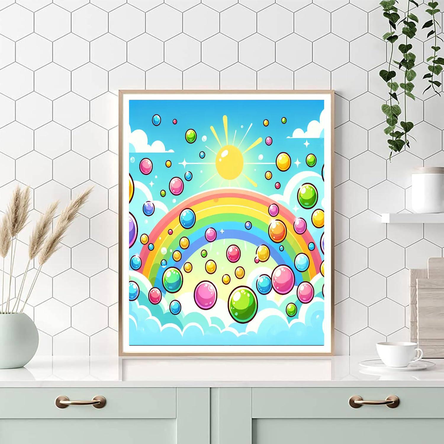 Bubbles And Rainbows Numbered Painting Kits