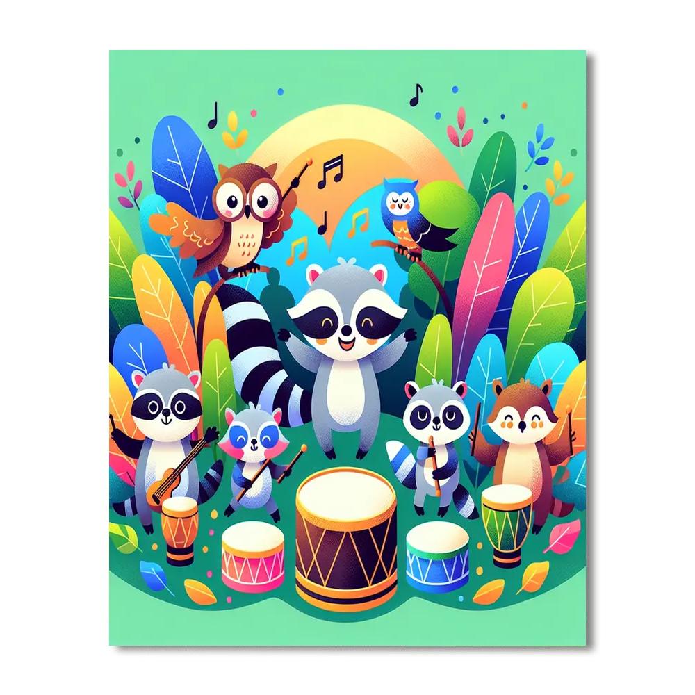 Funky Forest Jam Painting Number Kit