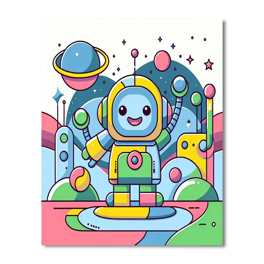 Daring Adventure Robot Paint By Numbers Art