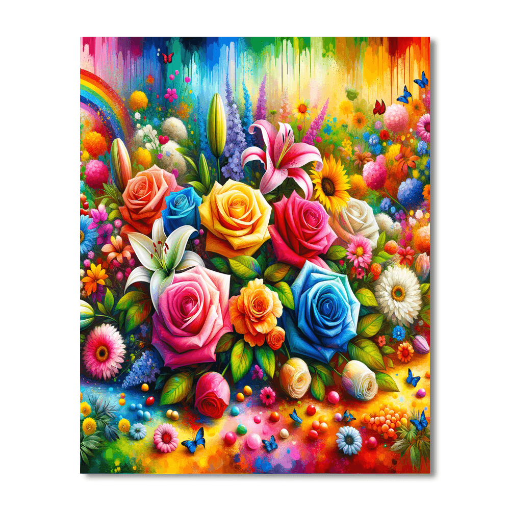 Radiant Rainbow Garden Paint By Number