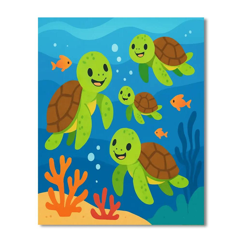 Joyful Turtles Numbered Painting Kits