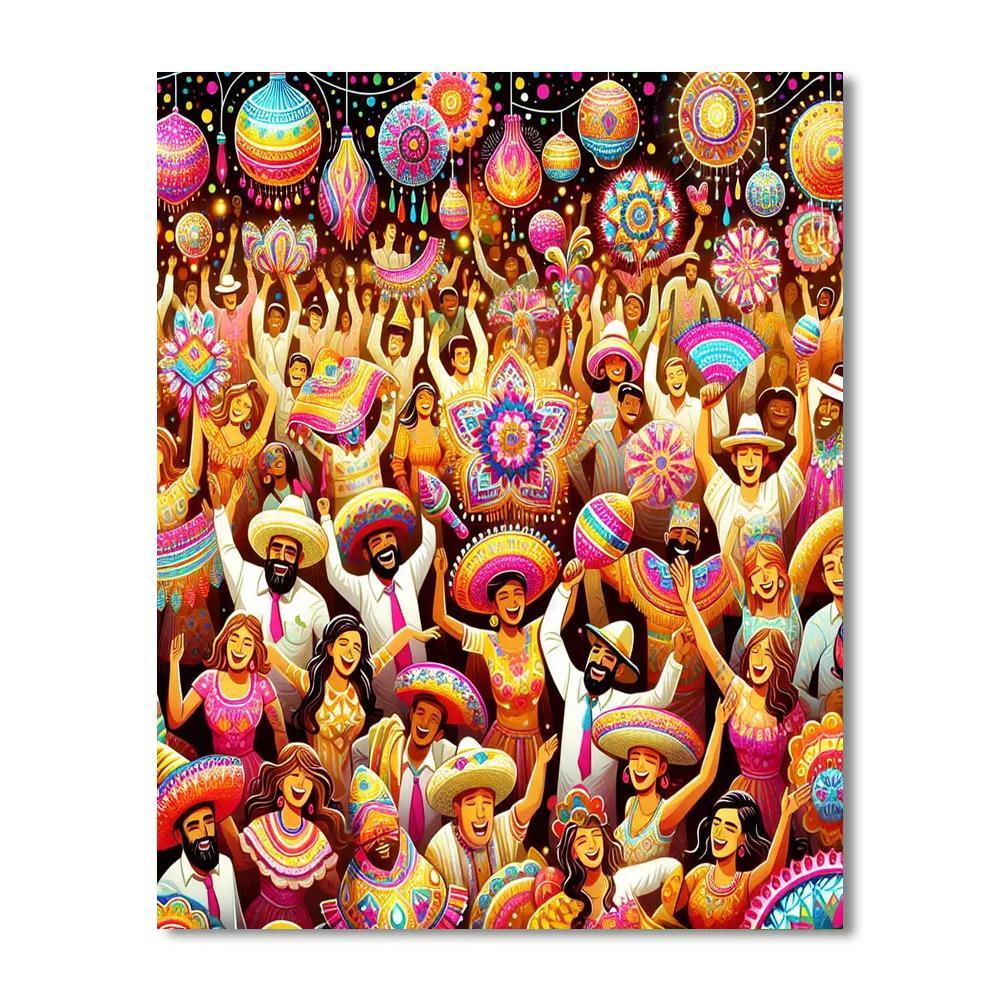 Bright Festival Of Colors Paint By Numbers Art