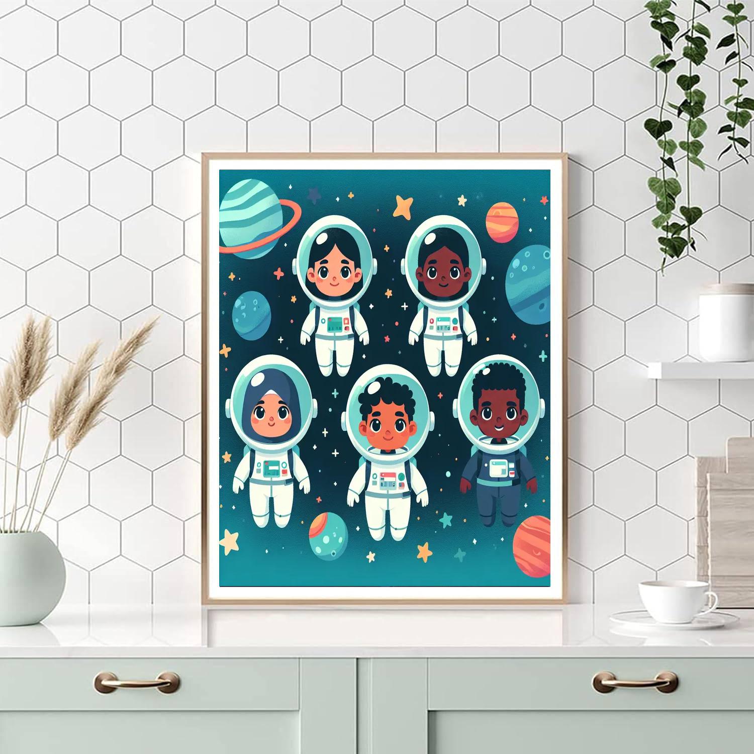 Outer Space Galaxy Adventure Painting Number Kit