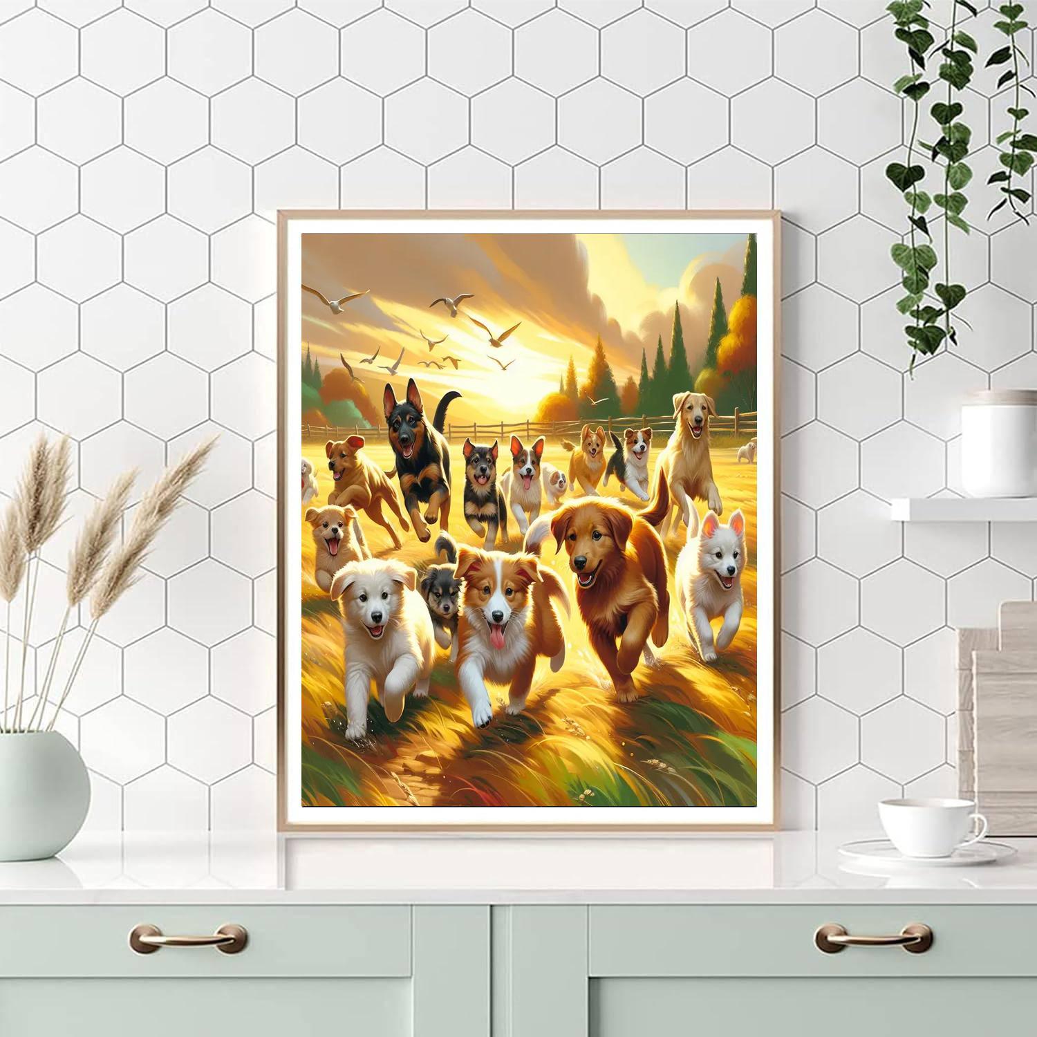 Playful Puppy Frolic Paint By Numbers Kits