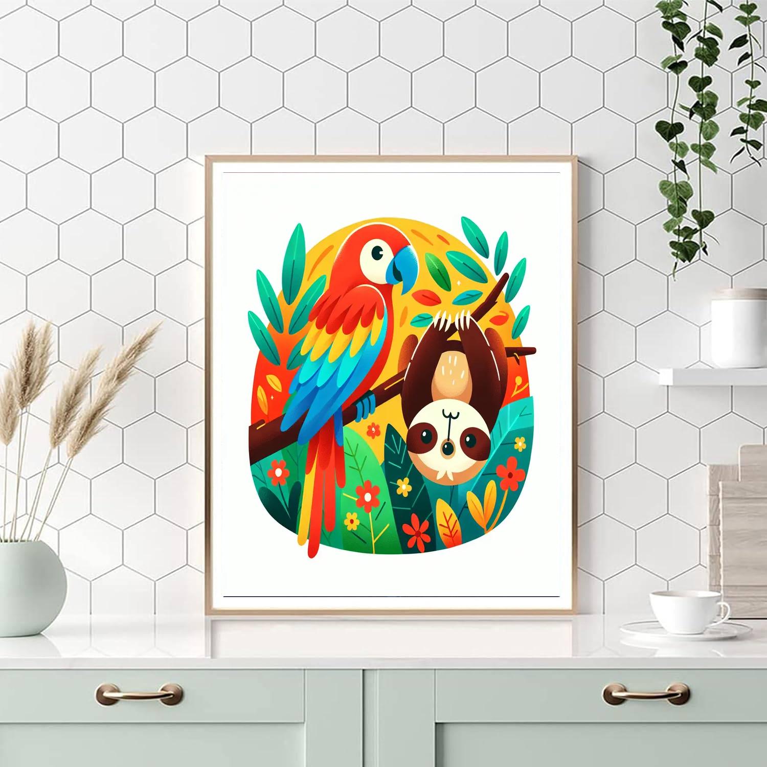 Cute Creatures Of The Rainforest Paint By Numbers