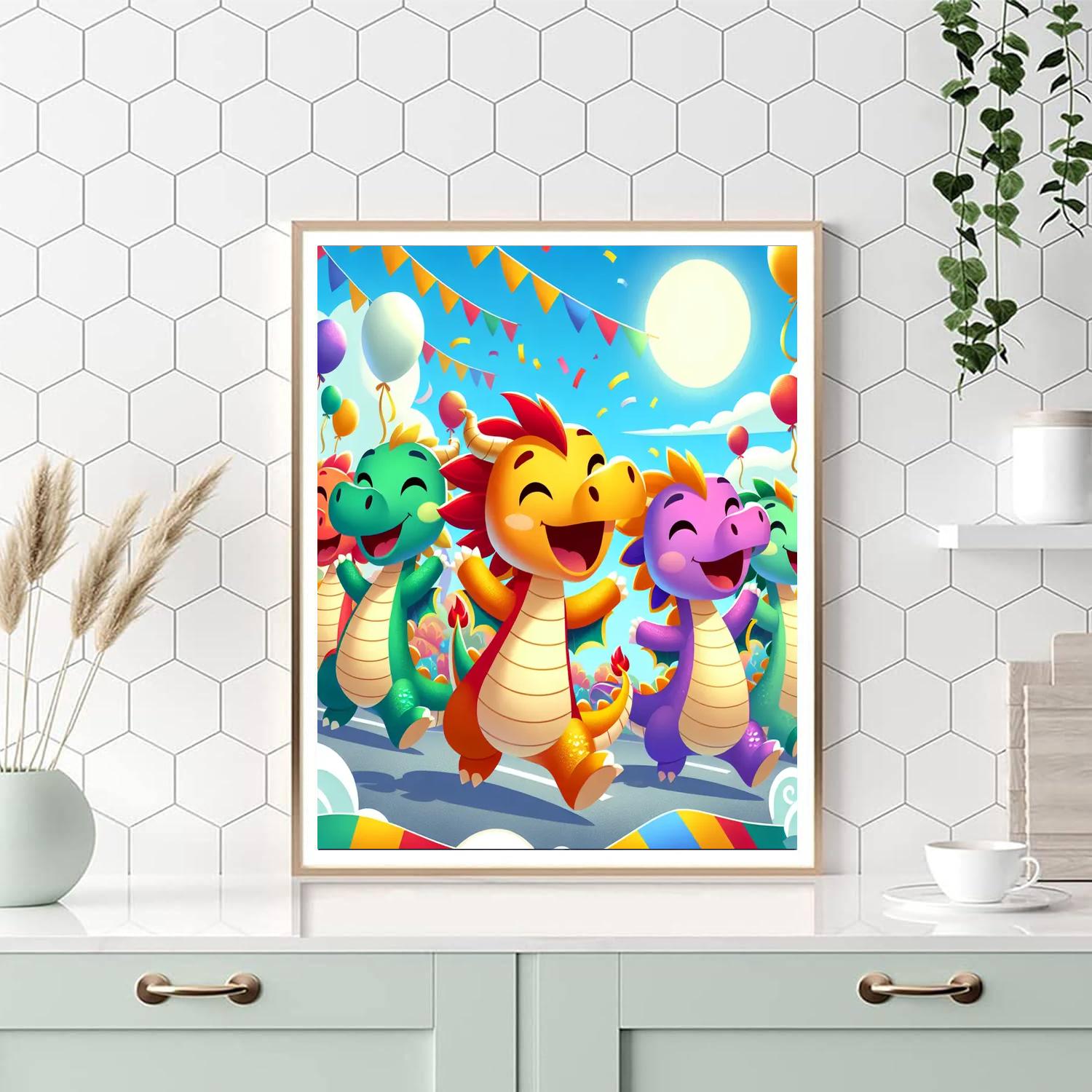 Dancing Dragon Parade Painting Number Kit