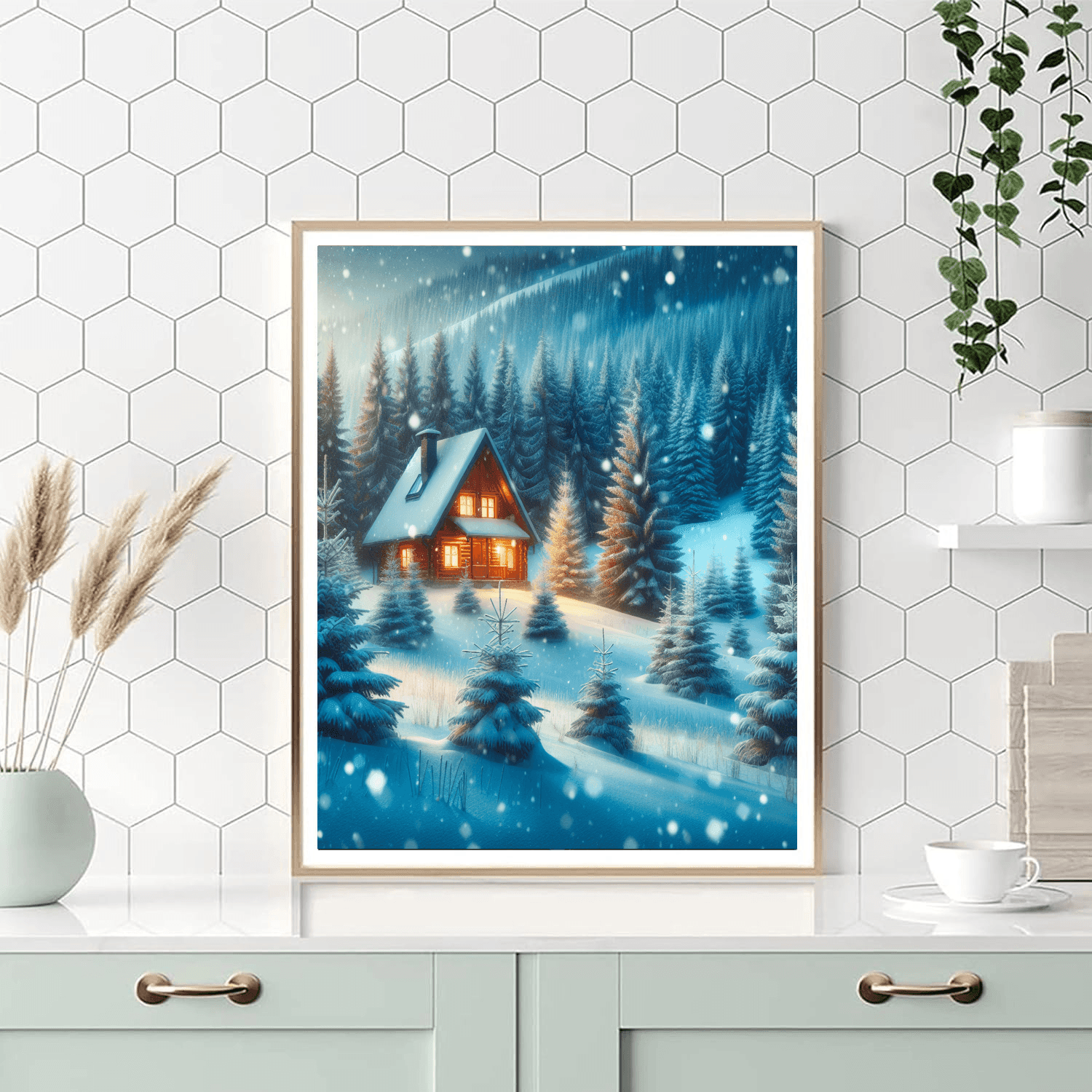 Elegant Winter Cabin Paint By Numbers Kits