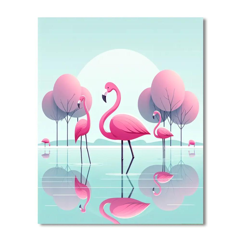 Fancy Flamingo Flock Painting Number Kit